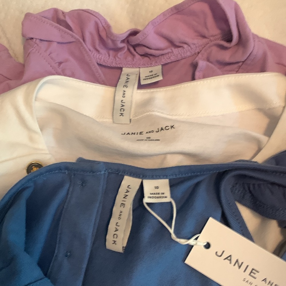 Janie and Jack Girls' Tops in White, Blue, and Purple - Picture 5 of 5
